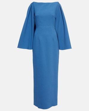 Emilia Wickstead Niesha Crepe Midi Dress - Blue
