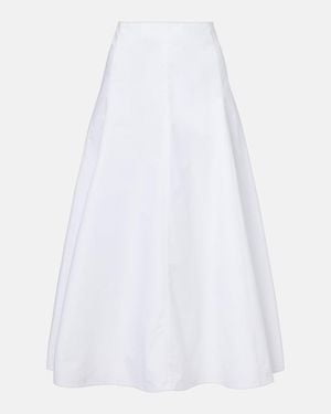 Jacquemus Triangle Cotton Poplin Midi Skirt - White