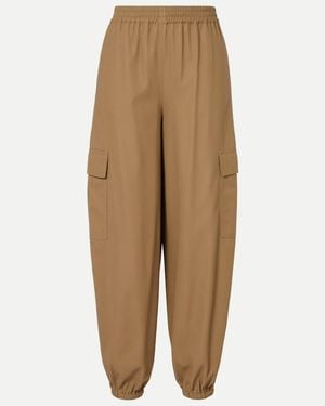 Max Mara Glauco Cotton Twill Tapered Trousers - Brown