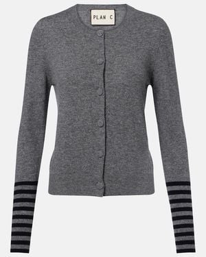 Plan C Wool Cardigan - Blue