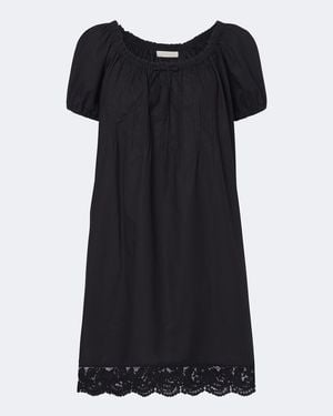 Faithfull the Brand Conca Lace-Trimmed Cotton Minidress - Black