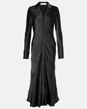 Proenza Schouler Label Amelie Satin Midi Dress - Black