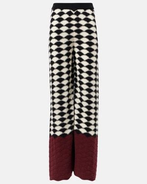 La DoubleJ Lounge Wool Wide-Leg Pants - Red