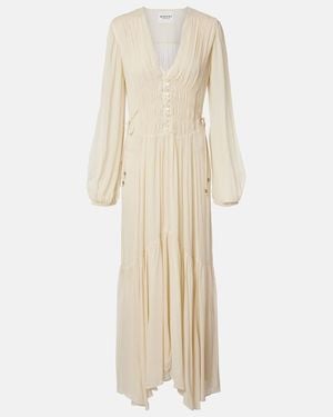 Isabel Marant Briane Gathered Muslin Maxi Dress - Natural