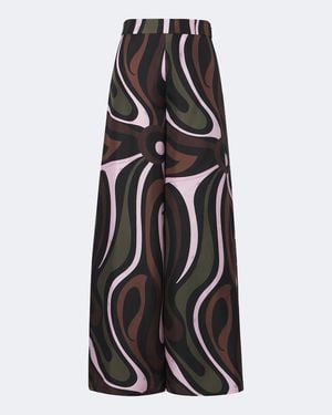 PUCCI Marmo Silk Palazzo Trousers - Black