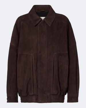 Nour Hammour Dalma Suede Blouson Jacket - Brown