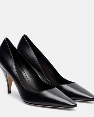 The Row Liisa Leather Court Shoes - Black