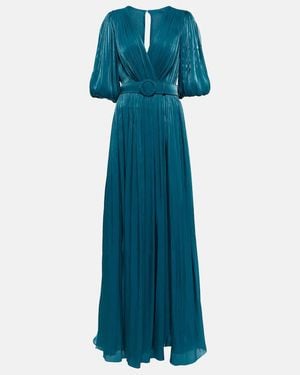 Costarellos Brennie Iridescent Georgette Gown - Blue
