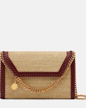 Stella McCartney Portafoglio Falabella Effetto Rafia - Marrone