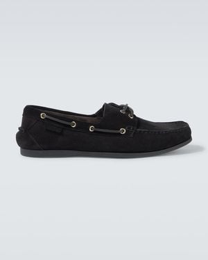 Tom Ford Robin Suede Boat Shoes - Black