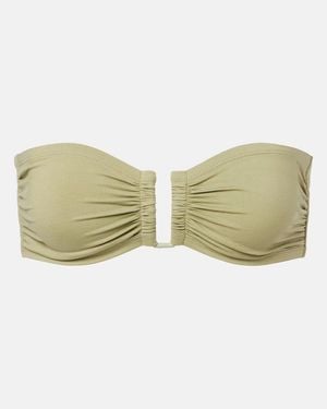 Eres Show Gathered Bandeau Bikini Top - Green