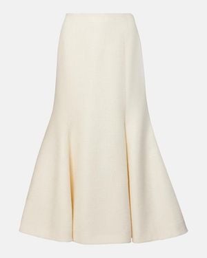 Gabriela Hearst Patterson Silk And Wool Midi Skirt - White