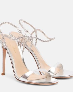 Gianvito Rossi Eternity Embellished Leather Sandals - White