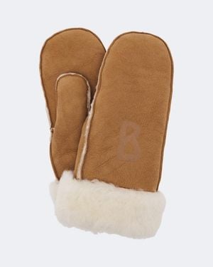 Bogner Moufles Inuit En Daim Et Shearling - Marron