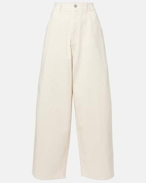 Lemaire High-Rise Wide-Leg Jeans - White