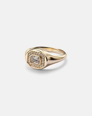 STONE AND STRAND Essential Splurge 14Kt Pinky Ring With Diamonds - White