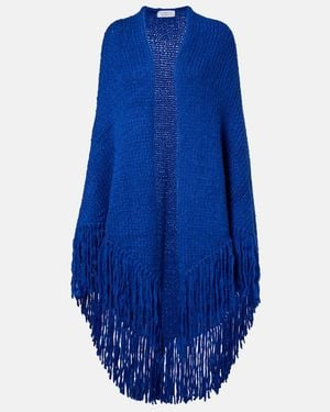 Gabriela Hearst Chal Lauren De Cachemir Con Flecos - Azul
