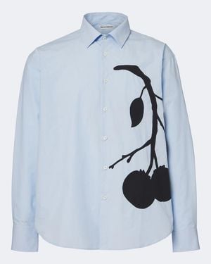 JW Anderson Applique Cotton Poplin Shirt - Blue