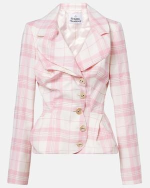 Vivienne Westwood Checked Wool-Blend Blazer - Pink