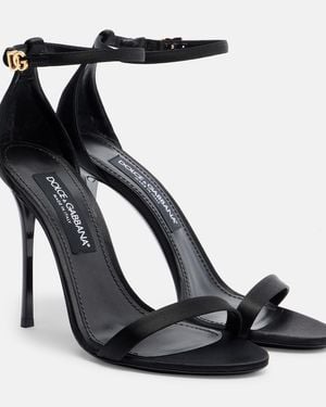 Dolce & Gabbana Sandalen Aus Satin - Schwarz