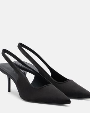 Max Mara Satin Slingback Court Shoes - Black