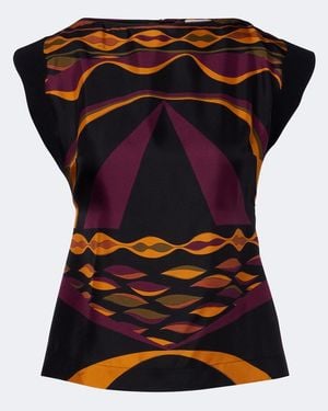PUCCI Top Dune Aus Seiden-Twill - Blau