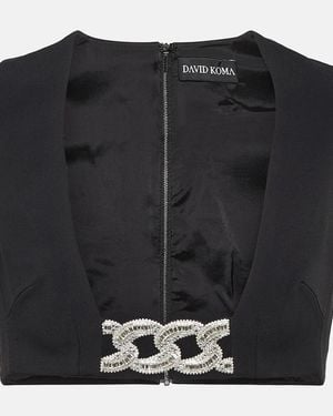David Koma Embellished Bra Top - Black