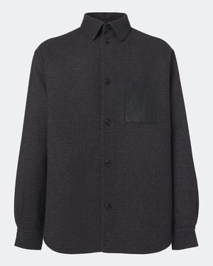 Loewe Overshirt Mit Leder - Schwarz