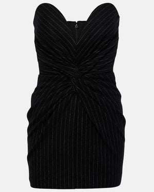 Alex Perry Pinstripe Strapless Minidress - Black