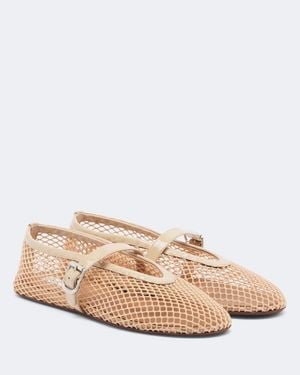 Alaïa Ballerinas Mary Jane Aus Netzstoff - Natur