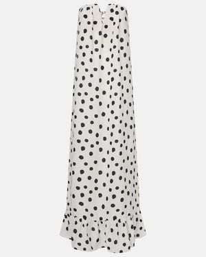 Adriana Degreas Polka-Dot Bustier Dress - White