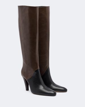 Jude Edita Leather Knee-High Boots - Brown