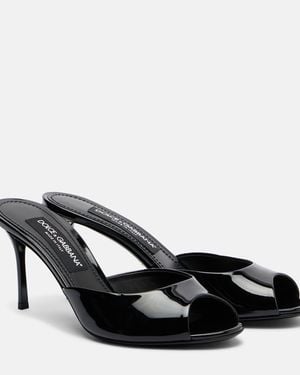 Dolce & Gabbana Pantoletten Keira Aus Lackleder - Schwarz