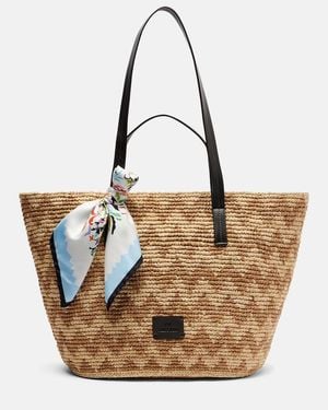 Missoni Zigzag Large Raffia Basket Bag - Brown