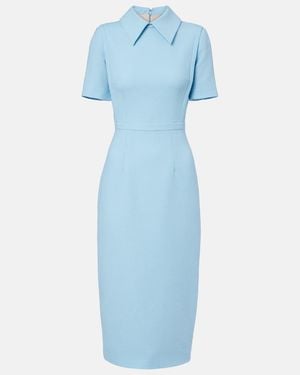 Emilia Wickstead Valletta Wool Cocktail Dress - Blue