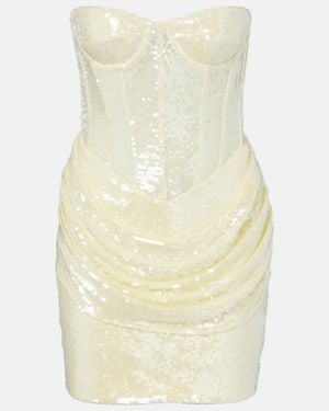 The New Arrivals Ilkyaz Ozel Minikleid Mit Pailletten - Natur