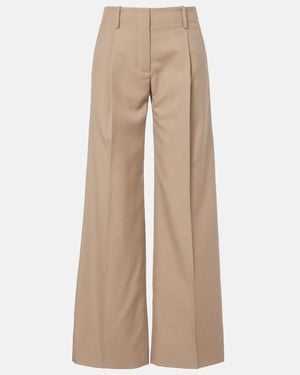 Proenza Schouler Halima Wool-Blend Gabardine Wide-Leg Trousers - Natural