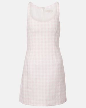 Faithfull the Brand Sanne Gingham Linen Mini Dress - Pink