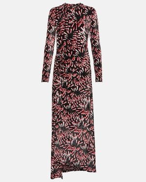 Rabanne Printed Velvet Maxi Dress - Purple