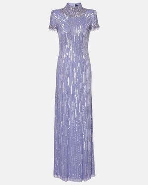 Jenny Packham Madelaine Embellished Gown - Purple