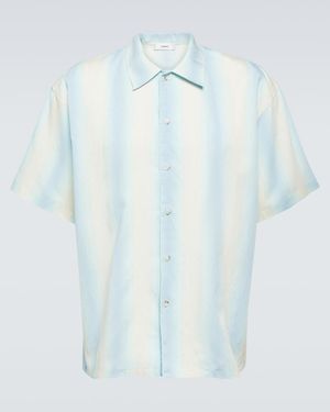 Commas Oversize Bowlinghemd - Blau