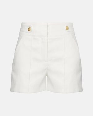 Veronica Beard Runo High-Rise Linen-Blend Shorts - White