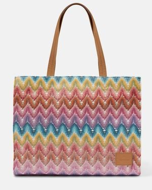 Missoni Zigzag Large Canvas Tote Bag - Red