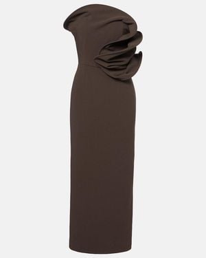 Magda Butrym Draped Wool-Blend Cocktail Dress - Brown