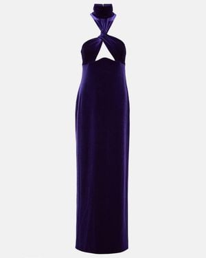Galvan London Cleveland Velvet Gown - Blue