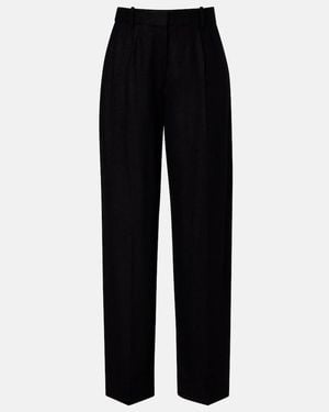 TOTEME Flannel Wide-Leg Trousers - Black