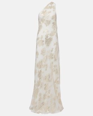 Alexandra Miro Ava Silk-Blend Lame Maxi Dress - White