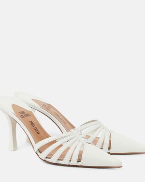 Paris Texas Nadia 85 Cutout Leather Mules - White