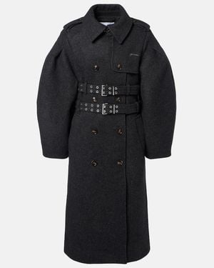 Ganni Mantel Aus Wolle Und Kaschmir - Schwarz