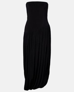 Ferragamo Draped Bustier Dress - Black
